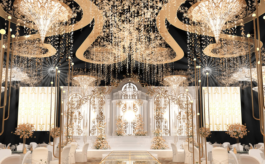 白城花木兰喜事汇金色大厅效果展示